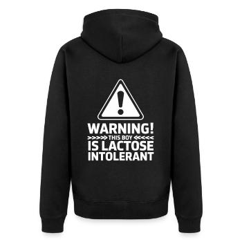 Intolérance au lactose Intolérance au lactose - Veste à capuche bio Premium Unisexe - noir - Dos - Nico (187cm)