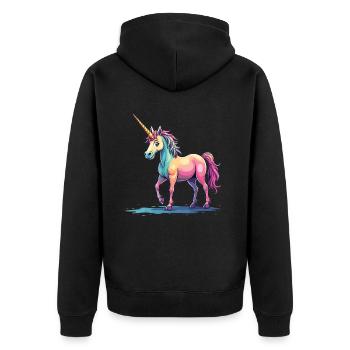 Mignon Licorne Idée Cadeau Magique Licorne Fans - Veste à capuche bio Premium Unisexe - noir - Dos - Nico (187cm)