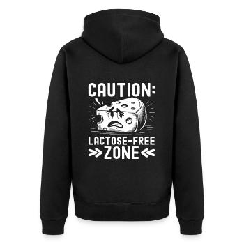 Lactose intolerance Lactose intolerant - Unisex Premium Organic Zip Hoodie - black - Back - Nico (187cm)