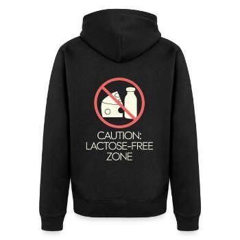 Lactose intolerance Lactose intolerant - Unisex Premium Organic Zip Hoodie - black - Back - Nico (187cm)