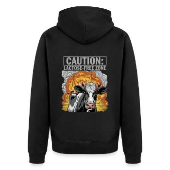 Lactose intolerance Lactose intolerant - Unisex Premium Organic Zip Hoodie - black - Back - Nico (187cm)