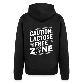 Lactose intolerance Lactose intolerant - Unisex Premium Organic Zip Hoodie - black - Back - Nico (187cm)