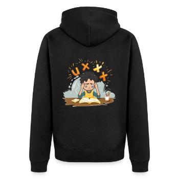 phonemisPhonemische Bewusstseinswissenschaft - Unisex Premium Bio Zip Hoodie - Schwarz - Hinten - Nico (187cm)