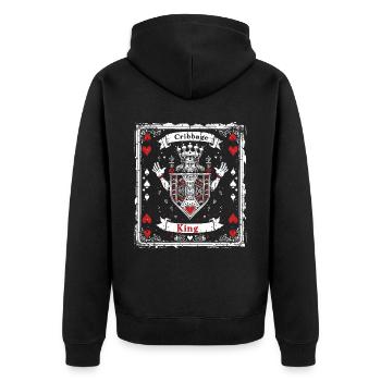 Cribbage King Graphic Lustiges Cribbage - Unisex Premium Bio Zip Hoodie - Schwarz - Hinten - Nico (187cm)