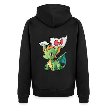 Enfant Enfants Bébé Dragon Dragon Dinos oeuf - Veste à capuche bio Premium Unisexe - noir - Dos - Nico (187cm)