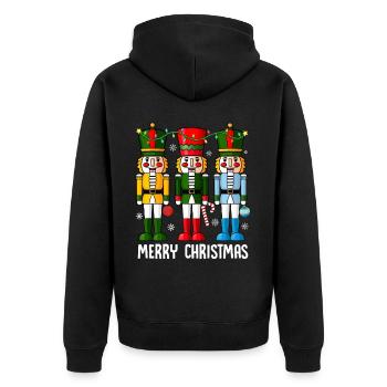 Merry Christmas - Unisex Premium Bio Zip Hoodie - Schwarz - Hinten - Nico (187cm)