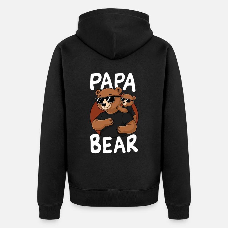 Papa Ours - Veste à capuche bio Premium Unisexe - noir