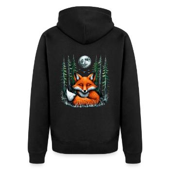 Renard amoureux des bois fleurs Art Renards Renard mignon - Veste à capuche bio Premium Unisexe - noir - Dos - Nico (187cm)