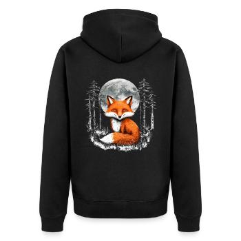 Renard amoureux des bois fleurs Art Renards Renard mignon - Veste à capuche bio Premium Unisexe - noir - Dos - Nico (187cm)