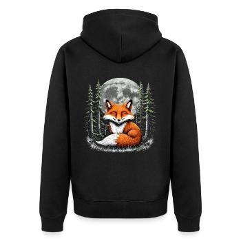 Renard amoureux des bois fleurs Art Renards Renard mignon - Veste à capuche bio Premium Unisexe - noir - Dos - Nico (187cm)