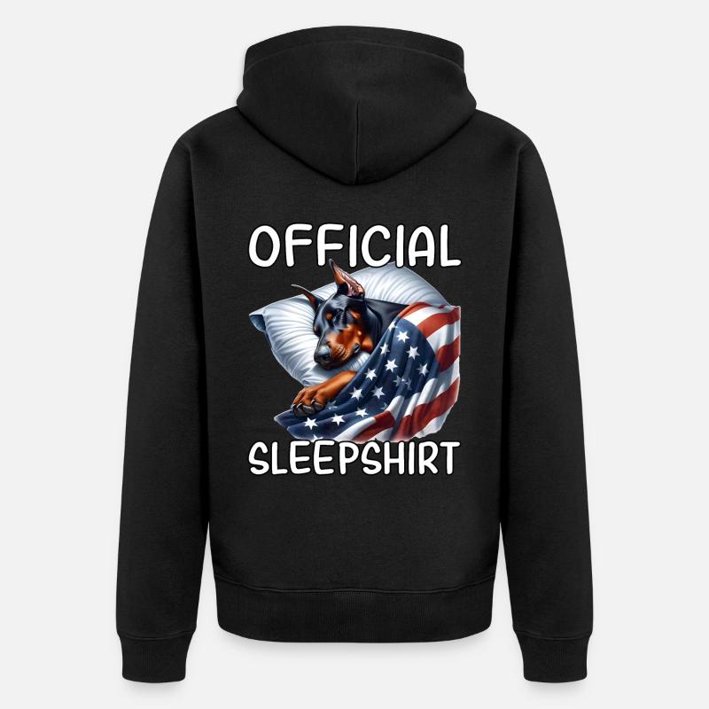 Doberman US Chemise de nuit - Veste à capuche bio Premium Unisexe - noir