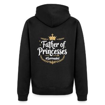 Father of Princesses Stolzer Mädchen Papa Vater - Unisex Premium Bio Zip Hoodie - Schwarz - Hinten - Nico (187cm)