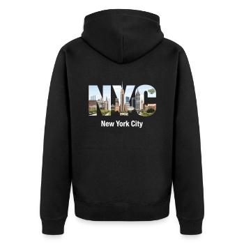 New York – Horizon de New York New York - Veste à capuche bio Premium Unisexe - noir - Dos - Nico (187cm)