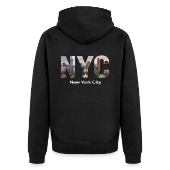 New York – Horizon de New York New York - Veste à capuche bio Premium Unisexe - noir - Dos - Nico (187cm)