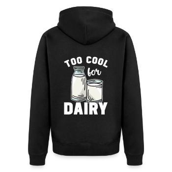 Lactose intolerance Lactose intolerant - Unisex Premium Organic Zip Hoodie - black - Back - Nico (187cm)