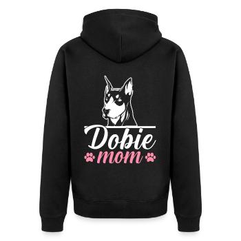Dobie Mom Doberman Mom - Unisex Premium Organic Zip Hoodie - black - Back - Nico (187cm)