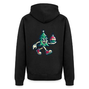 Joyeux sapin de Noël look rétro - Veste à capuche bio Premium Unisexe - noir - Dos - Nico (187cm)