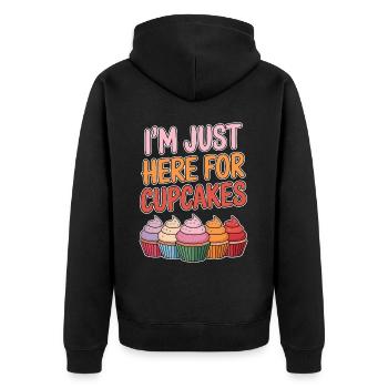 Cupcake Spruch Cupcakes Lustiges Cupcake Geschenk - Unisex Premium Bio Zip Hoodie - Schwarz - Hinten - Nico (187cm)