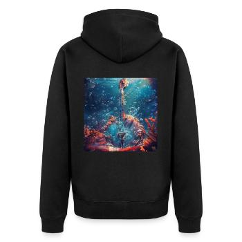 Banjo - Unisex Premium Bio Zip Hoodie - Schwarz - Hinten - Nico (187cm)