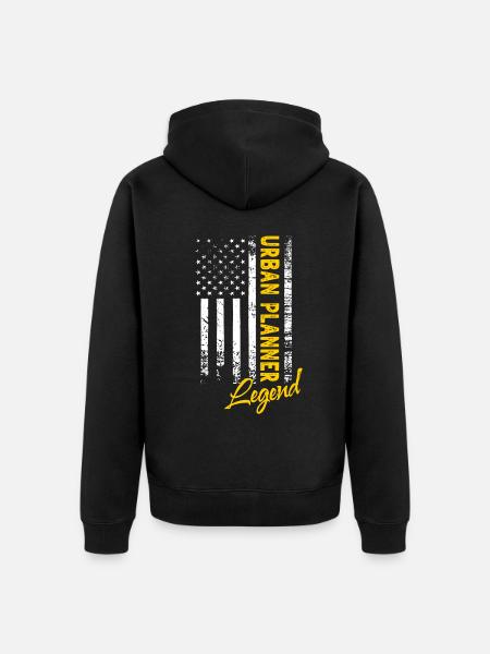 Stadtplaner Legende - Unisex Premium Bio Zip Hoodie - Schwarz