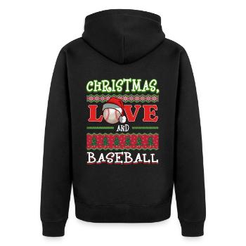 Joueur de baseball équipe club Noël amour - Veste à capuche bio Premium Unisexe - noir - Dos - Nico (187cm)