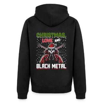 Noël, l’amour et le black metal ! Fans de métal ! - Veste à capuche bio Premium Unisexe - noir - Dos - Nico (187cm)