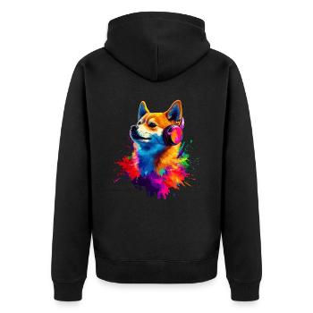 Coloré Artistique Shiba Inu Casque Chiens - Veste à capuche bio Premium Unisexe - noir - Dos - Nico (187cm)