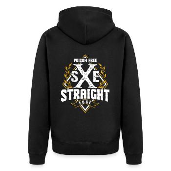 Vegan, Anti-drogues, Hardcore Punk Straight Edge - Veste à capuche bio Premium Unisexe - noir - Dos - Nico (187cm)
