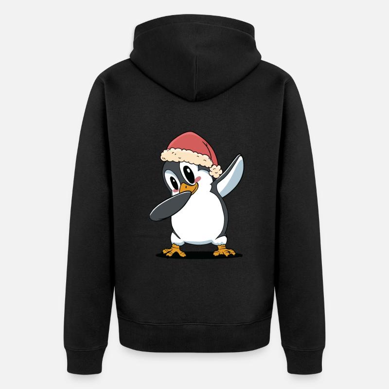 Père Noël Pingouins Pingouins - Veste à capuche bio Premium Unisexe - noir