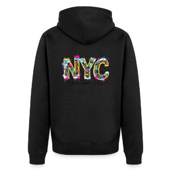 New York – Horizon de New York New York - Veste à capuche bio Premium Unisexe - noir - Dos - Nico (187cm)