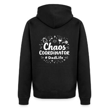 Coordinateur du chaos #DadLife drôle de papa disant - Veste à capuche bio Premium Unisexe - noir - Dos - Nico (187cm)