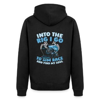 Sim Racing - Unisex Premium Organic Zip Hoodie - black - Back - Nico (187cm)