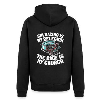 Sim Racing - Unisex Premium Organic Zip Hoodie - black - Back - Nico (187cm)