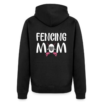 Fechten Mama Florett Säbel Mama Fechterin - Unisex Premium Bio Zip Hoodie - Schwarz - Hinten - Nico (187cm)