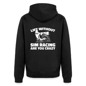 Sim Racing - Unisex Premium Organic Zip Hoodie - black - Back - Nico (187cm)