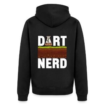 Bodenwissenschaftler Soil Science - Unisex Premium Bio Zip Hoodie - Schwarz - Hinten - Nico (187cm)