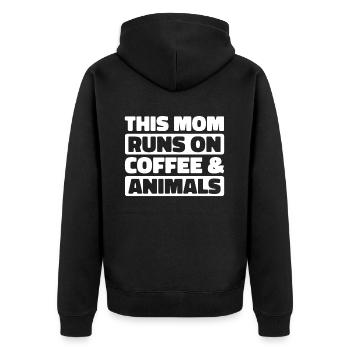 Gardien de zoo Gardien de zoo Café Mère Maman - Veste à capuche bio Premium Unisexe - noir - Dos - Nico (187cm)
