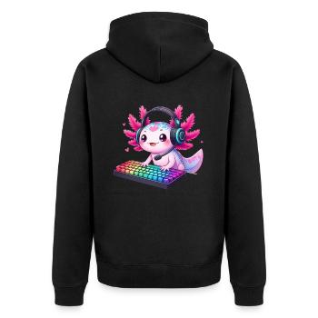 Gamesolotl Axolotl PC Gaming Gamer Lecteur vidéo - Veste à capuche bio Premium Unisexe - noir - Dos - Nico (187cm)