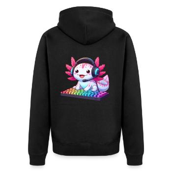 Gamesolotl Axolotl PC Gaming Gamer Lecteur vidéo - Veste à capuche bio Premium Unisexe - noir - Dos - Nico (187cm)