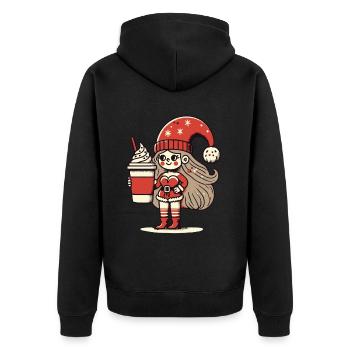 Gnome amateur de café de Noël - Veste à capuche bio Premium Unisexe - noir - Dos - Nico (187cm)