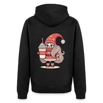 Amateur de café Noël Gnome Style Gnome - Veste à capuche bio Premium Unisexe - noir - Dos - Nico (187cm)