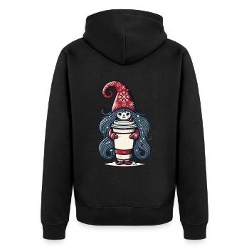 Gnome amateur de café de Noël - Veste à capuche bio Premium Unisexe - noir - Dos - Nico (187cm)
