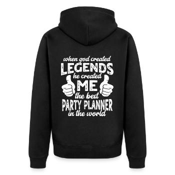 Meilleur organisateur de fêtes Legend - Veste à capuche bio Premium Unisexe - noir - Dos - Nico (187cm)