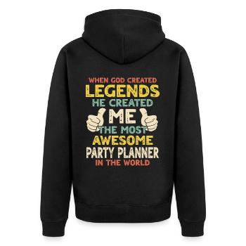 Organisateur de fêtes - Veste à capuche bio Premium Unisexe - noir - Dos - Nico (187cm)