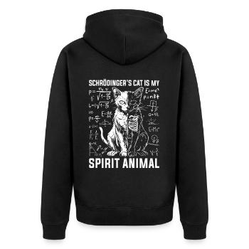 Le chat de Schrödinger est mon animal spirituel - Veste à capuche bio Premium Unisexe - noir - Dos - Nico (187cm)