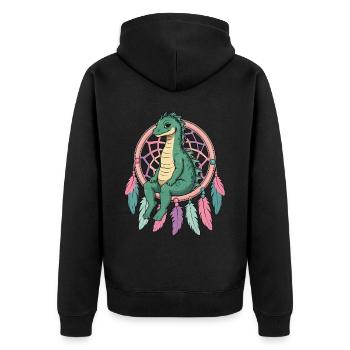 Attrape-rêves Loch Ness Monster - Veste à capuche bio Premium Unisexe - noir - Dos - Nico (187cm)