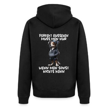 chien drôle disant amoureux des animaux chien drôle chien - Veste à capuche bio Premium Unisexe - noir - Dos - Nico (187cm)