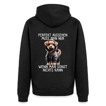 chien drôle disant amoureux des animaux chien drôle chien - Veste à capuche bio Premium Unisexe - noir - Dos - Nico (187cm)
