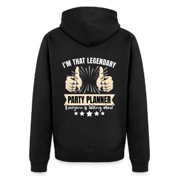 Organisateur de fêtes légendaire - Veste à capuche bio Premium Unisexe - noir - Dos - Nico (187cm)