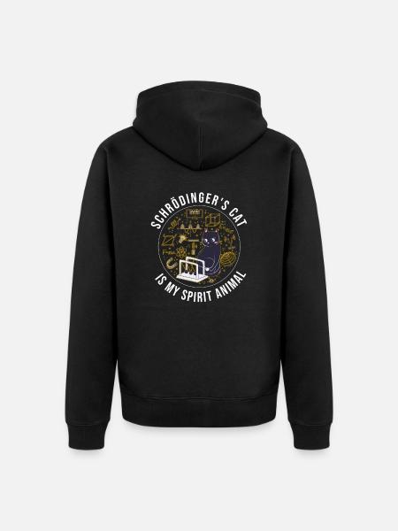 Schrödinger's Cat: Funny Science - Unisex Premium Organic Zip Hoodie - black